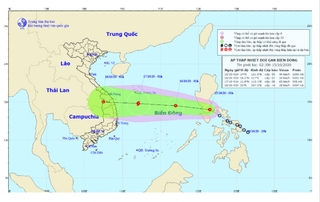 Áp thấp nhiệt đới vào biển Đông, hướng vào Miền Trung
