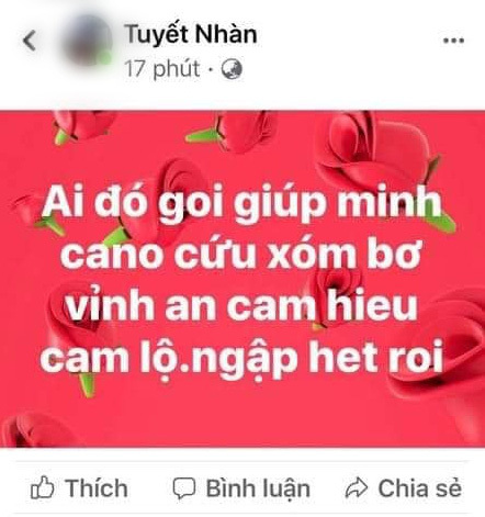 Nhiều người dân Quảng Trị lên mạng cầu cứu khi lũ bất ngờ dâng nhanh trong đêm