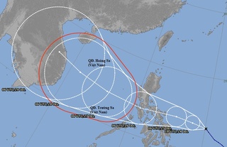 Áp thấp nhiệt đới có khả năng mạnh lên thành bão đi vào Biển Đông 