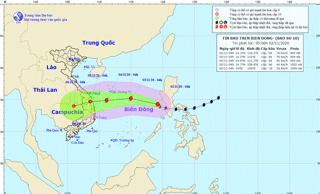 Siêu bão Goni đi vào Biển Đông suy yếu thành cấp 9, giật cấp 12