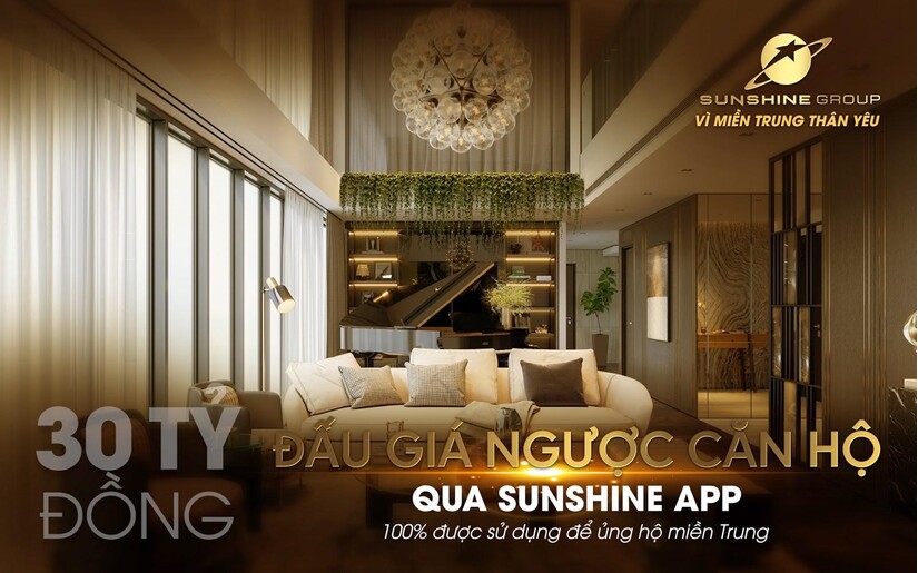 Đấu giá từ thiện qua Sunshine App - Sunshine Group ủng hộ 30 tỷ 'Vì miền Trung thân yêu'