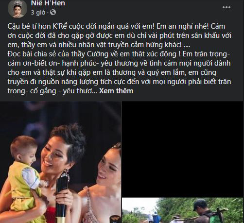 Hoa hậu H’Hen Niê đau lòng khi nghe tin 'cậu bé tí hon' truyền cảm hứng K’rể qua đời