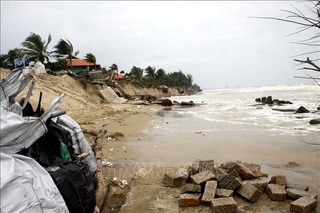 Một tuần sau bão số 13, bờ biển Hội An vẫn tan hoang, sạt lở gần 4km