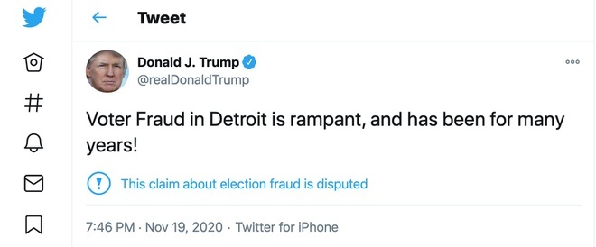 Trump cáo buộc gian lận phiếu bầu ở Detroit đã diễn ra từ nhiều năm