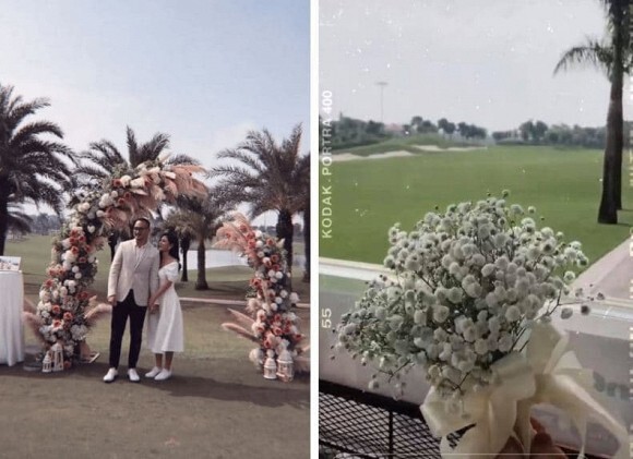 'Chơi lớn' hơn bạn thân Phanh Lee, MC Thu Hoài tổ chức tiệc mời cưới ở sân golf