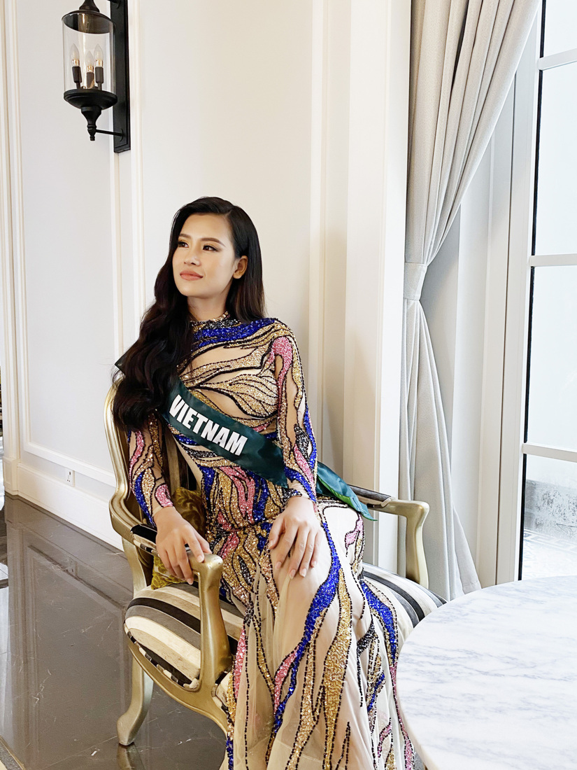 Chiếc váy gây tranh cãi của Thái Thị Hoa giành huy chương đồng trang phục dạ hội Miss Earth