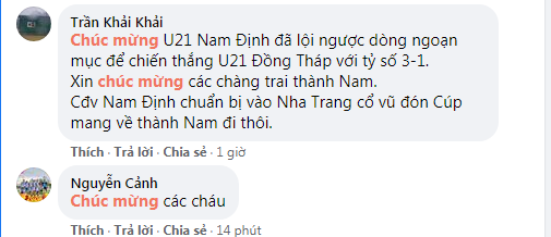 U21 Nam Định nhận 'mưa' lời khen  