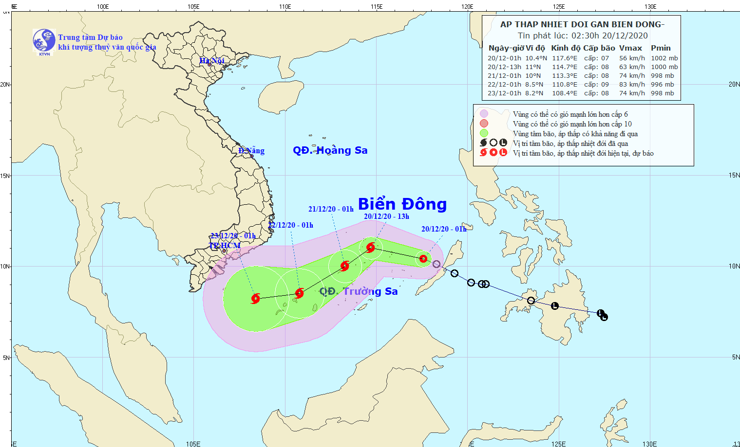 Áp thấp nhiệt đới vào Biển Đông, dự báo thành bão
