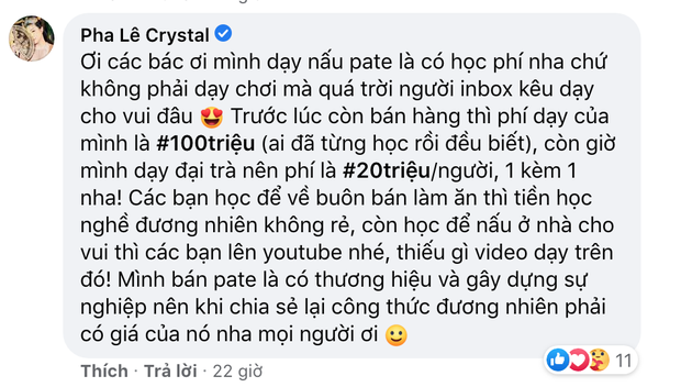 Bị chỉ trích khi hét giá dạy làm pate, Pha Lê thắng thắn đáp trả antifan