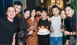 Lệ Quyên và 'tình trẻ tin đồn' dính như sam trong tiệc sinh nhật Quang Hà