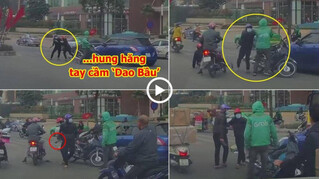 Va chạm giao thông, thanh niên rút dao bầu dọa 'xử' tài xế Grabbike