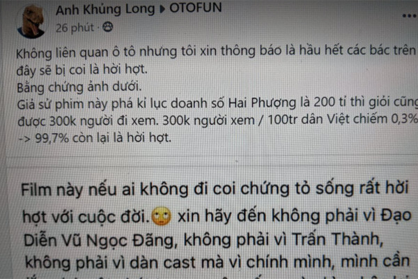 Hồ Ngọc Hà nhận gạch đá vì nói ai không xem phim mới của Vũ Ngọc Đãng là sống rất hời hợt với cuộc đời