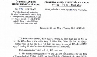 Giám đốc Sở LĐTB&XH TP. HCM bị phê bình liên quan bổ nhiệm cán bộ