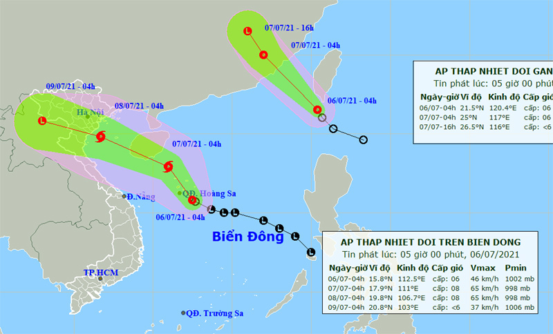 Áp thấp nhiệt đới có khả năng mạnh lên thành bão trên Biển Đông