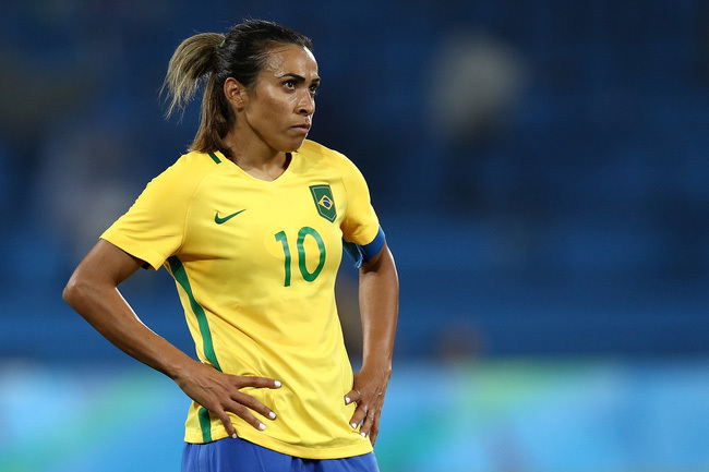 Tiền đạo Marta của Brazil giữ kỷ lục về số bàn thắng ghi được tại các kỳ World Cup nữ