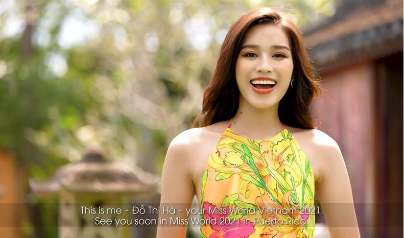 Hoa hậu Đỗ Thị Hà xuất hiện trong clip giới thiệu tại Miss World 2021