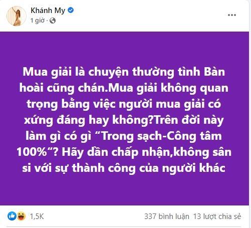 Hoa hậu Hòa bình Quốc tế Thùy Tiên nói rõ tin đồn mua giải
