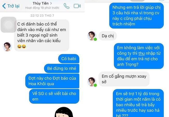 Chị gái Đặng Thu Thảo lại tung tin nhắn nợ nần của Tân Hoa hậu Thùy Tiên