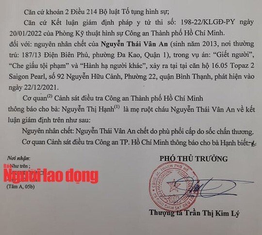 Công an kết luận nguyên nhân bé gái 8 tuổi tử vong do dì ghẻ bạo hành