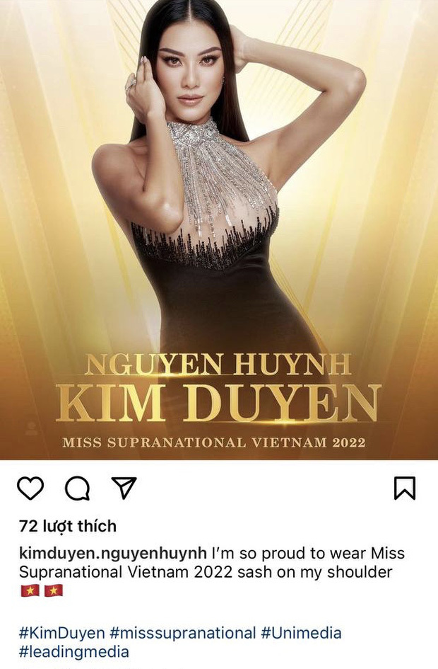 Kim Duyên đại diện Việt Nam tham gia Hoa hậu Siêu quốc gia 2022.