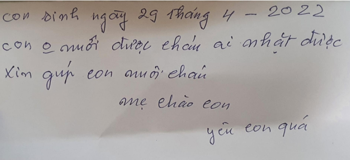 Bé trai sơ sinh bị bỏ rơi kèm lời nhắn xót xa của người mẹ