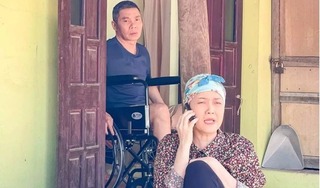 Vân Dung đăng ảnh Công Lý ngồi xe lăn trong phim 'Chồng cũ, vợ cũ, người yêu cũ'