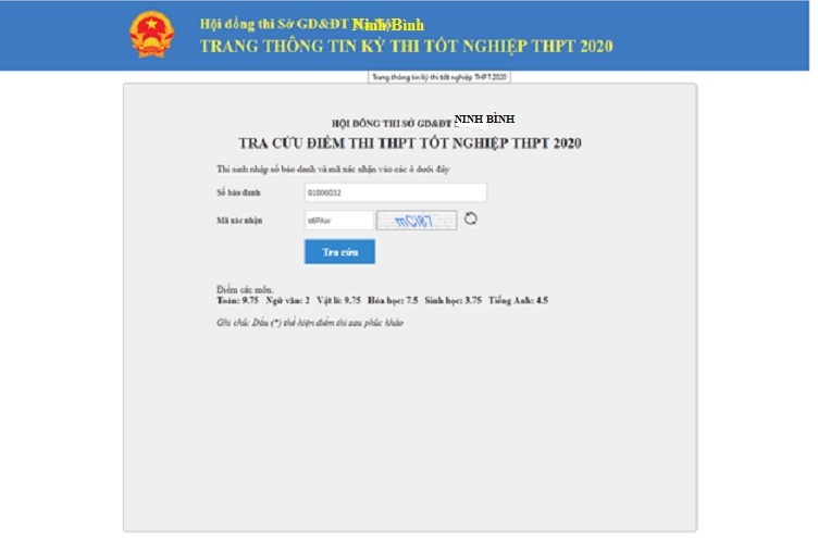 Ninh Bình thông báo địa chỉ tra cứu điểm thi tốt nghiệp THPT năm 2022