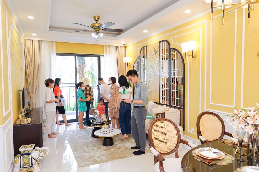 Căn hộ mẫu 3 phòng ngủ tại Hanoi Melody Residences nhận được sự quan tâm của các gia đình đa thế hệ.