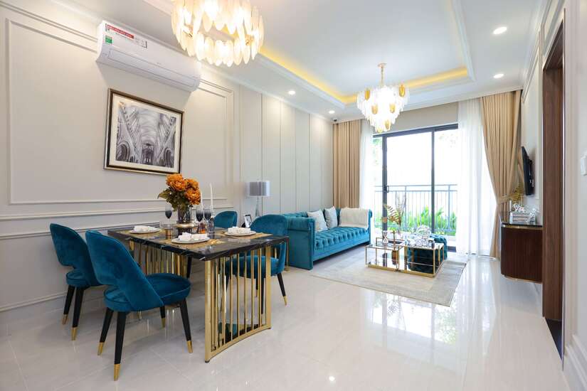 Căn hộ mẫu 2 phòng ngủ tại Hanoi Melody Residences với thiết kế sang trọng, trang nhã