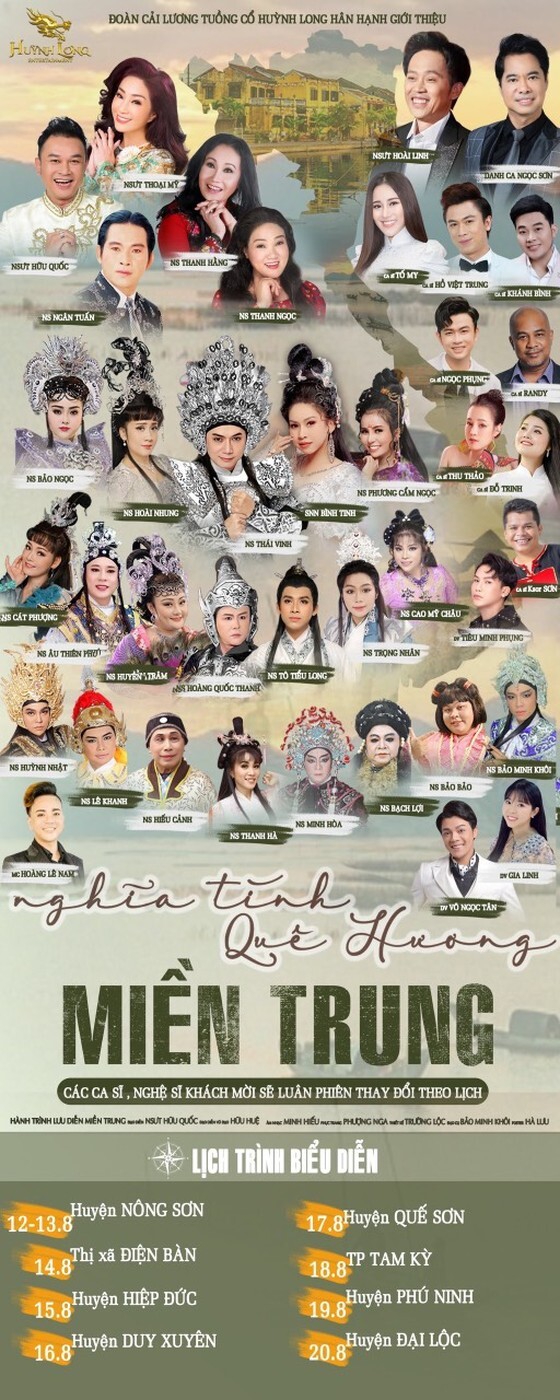 Hoài Linh, Ngọc Sơn cùng nhiều nghệ sĩ góp mặt trong chương trình Nghĩa tình quê hương ở Quảng Nam