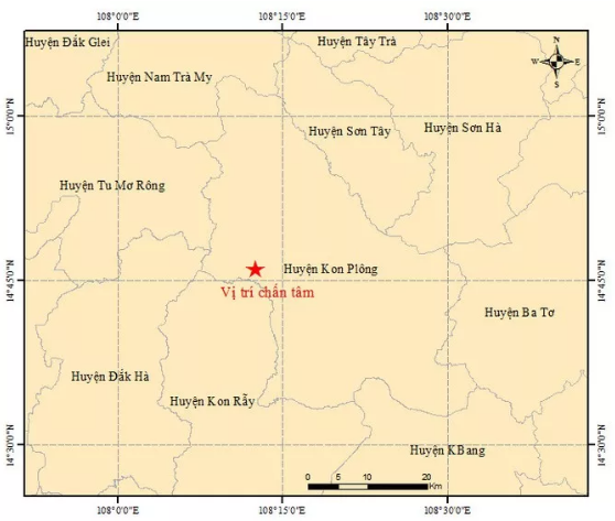 Động đất 4,7 độ richter ở Kon Tum, người dân Quảng Nam và Đà Nẵng cảm nhận rung lắc