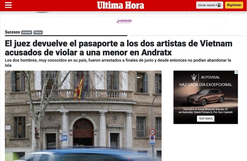 Luật sư của 2 nghệ sĩ vướng cáo buộc ở Tây Ban Nha làm việc với tòa án