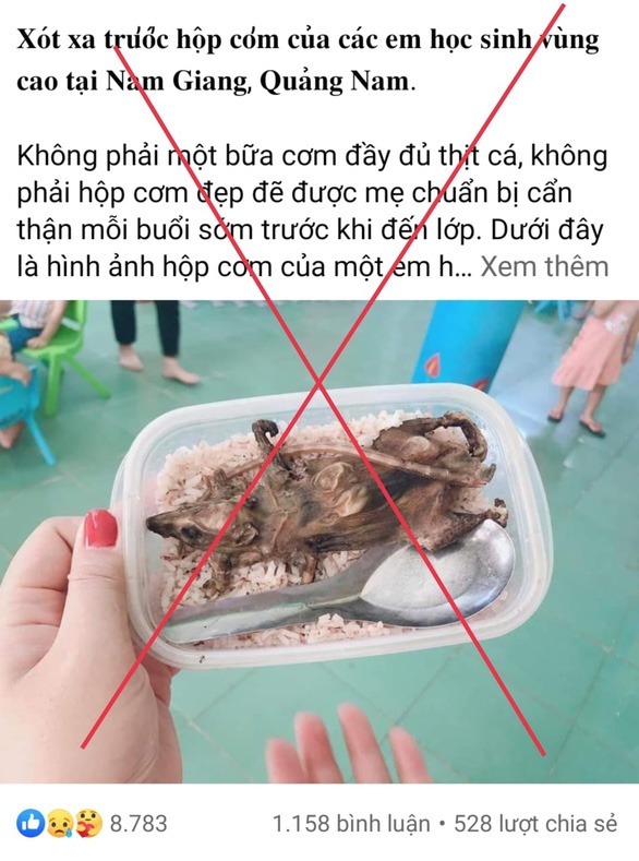 Quảng Nam: Bức ảnh học sinh ăn cơm với thịt chuột được chụp từ năm 2019