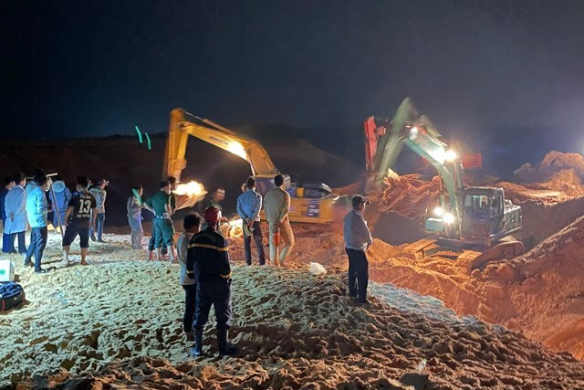 Danh tính 4 công nhân bị vùi lấp trong sự cố sập mỏ titan ở Bình Thuận 