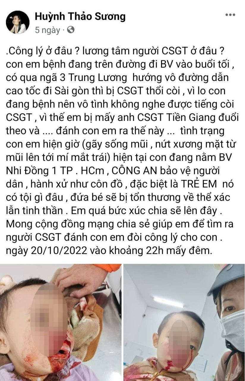 Xác minh thông tin mẹ tố cáo CSGT đánh con lan truyền trên mạng xã hội