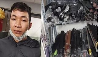 Bình Dương: Thanh niên mang còng số 8 đi bán bị công an bắt quả tang, khám xét nhà lộ ra cả kho vũ khí