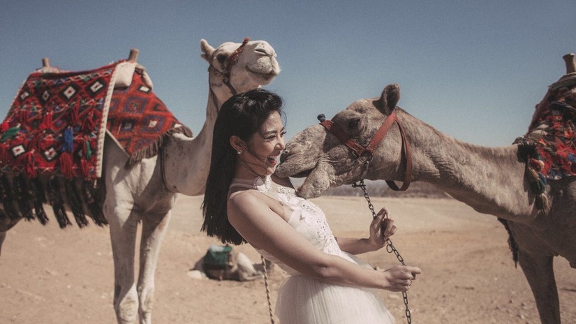 Hoa hậu Ngọc Hân tung ảnh cưới với chồng chụp từ 5 năm trước tại Ai Cập