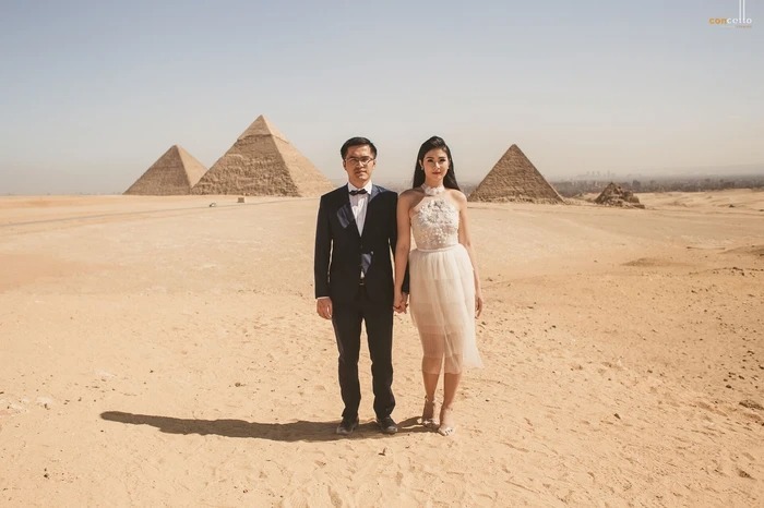 Hoa hậu Ngọc Hân tung ảnh cưới với chồng chụp từ 5 năm trước tại Ai Cập