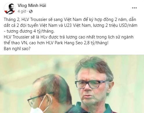 HLV Troussier nhận lương ‘khủng’ khi dẫn dắt tuyển Việt Nam