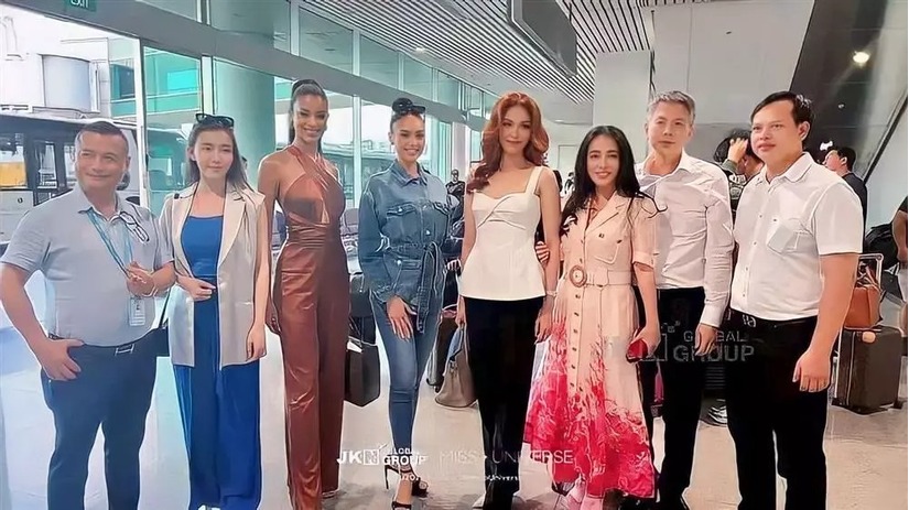 Hoa hậu và Á hậu Miss Universe tới Việt nam, Lan Khuê chào đón