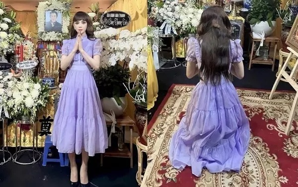 Lâm Khánh Chi mặc váy điệu đà đi đám tang NSƯT Vũ Linh