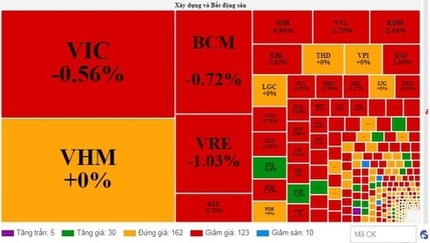 Thị trường chứng khoán lại rực lửa, hàng loạt cổ phiếu ngân hàng giảm