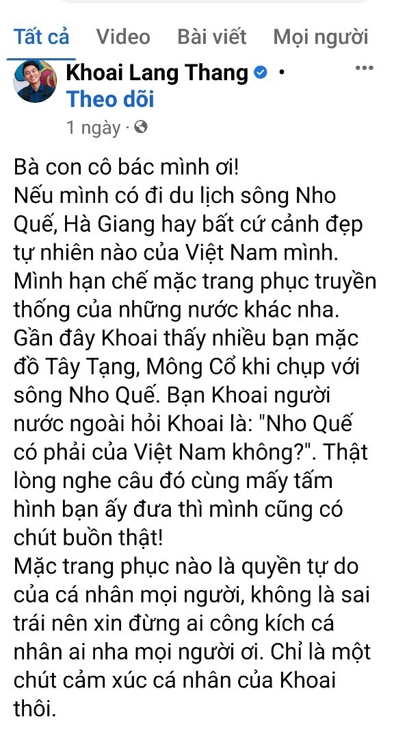 Mặc trang phục Mông Cổ check-in trên dòng Nho Quế: Đừng theo trend mà đánh mất bản sắc dân tộc!