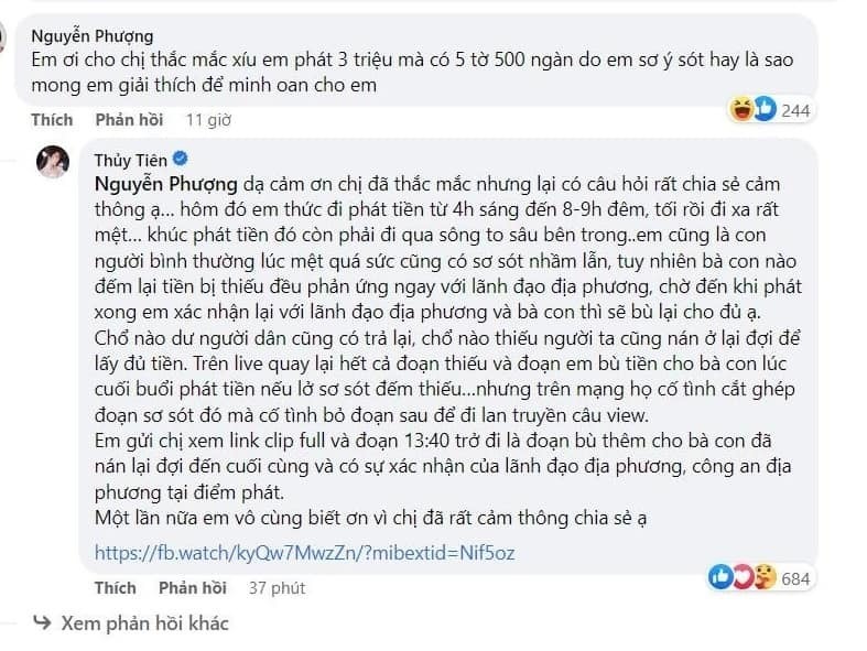 Ca sĩ Thủy Tiên đáp trả khi bị anti-fan 'đá xéo'