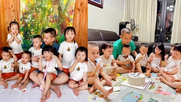 Ông bố Hà Nội chăm 7 đứa con đang học mẫu giáo học phí gần 700 triệu đồng mỗi năm