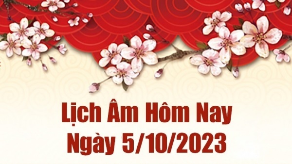 Lịch âm 5/10 -  Âm lịch hôm nay thứ Năm ngày 5/10 chính xác nhất