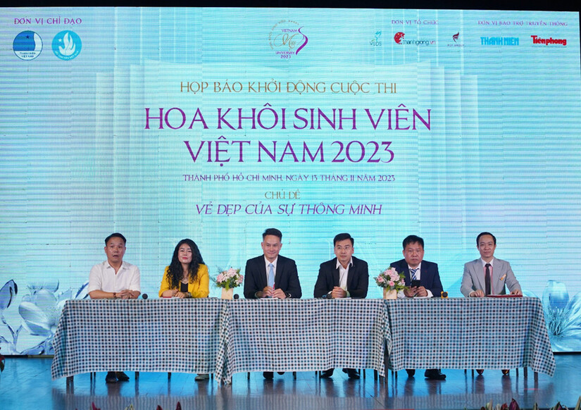 Ban tổ chức thông tin báo chí về Cuộc thi Hoa khôi Sinh viên Việt Nam 2023.