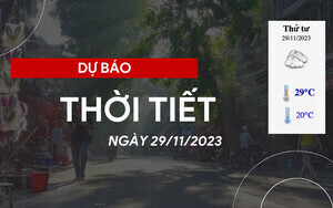 Thời tiết hôm nay 29/11/2023: Hà Nội nhiều mây, không mưa, trời rét