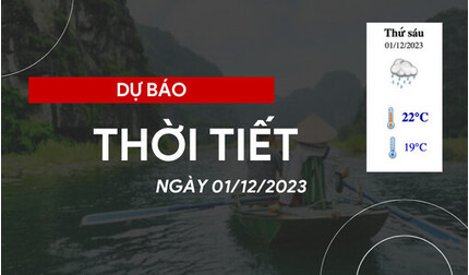 Thời tiết hôm nay 1/12/2023: Hà Nội có mưa nhỏ rải rác, trời rét