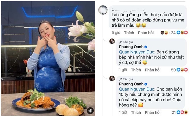 Phương Oanh tuyên bố chi 10 tỷ nếu chứng minh được cô đang diễn chuyện nấu ăn